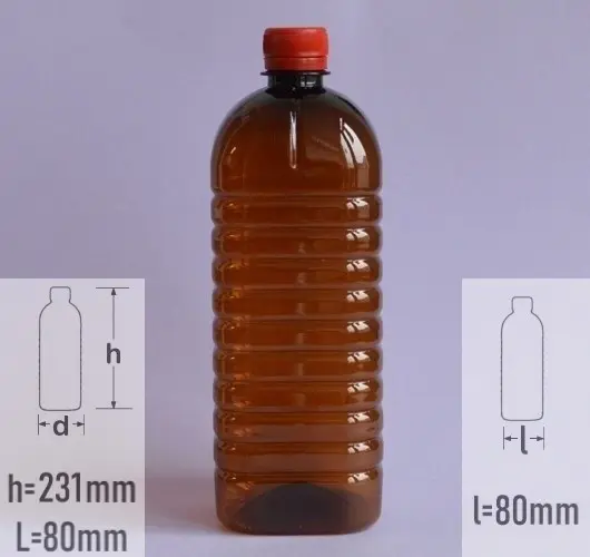 sticle PET 1 litru capac autosigilare rosu